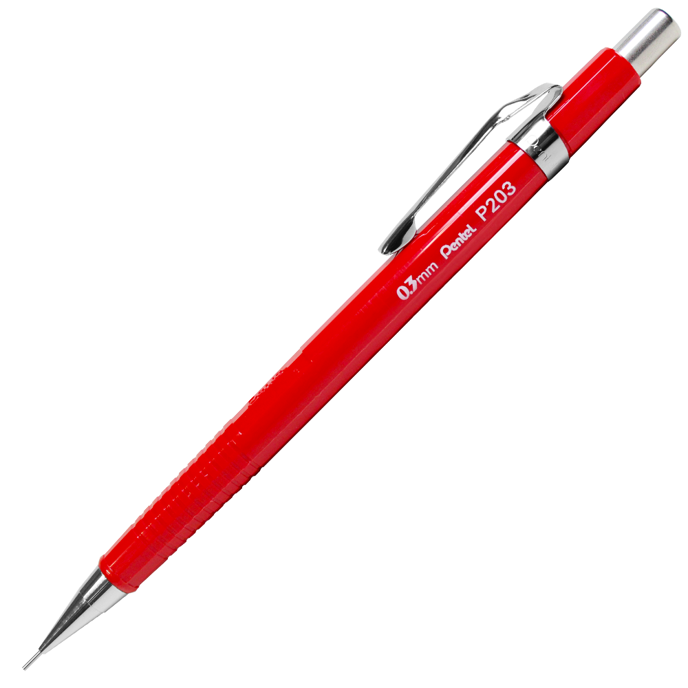 Lapiseira Pentel 0.3mm P203-FR Vermelha